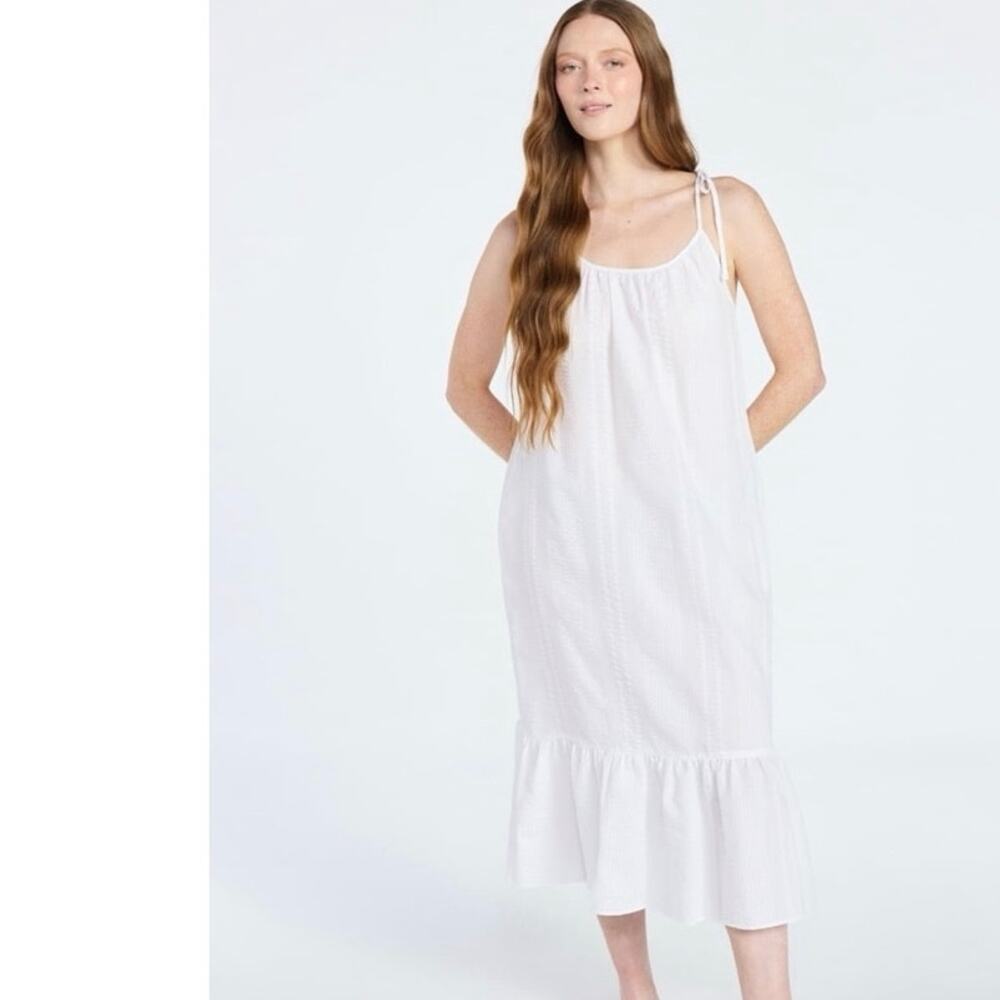 Joyspun White Seersucker‎ Night Gown Size 2X